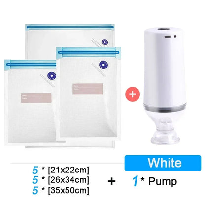 USB Electric Handheld Vacuum Sealer with Reusable Bags